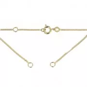 Curb chain 1.2 mm for Spacers - Gold plated x42cm