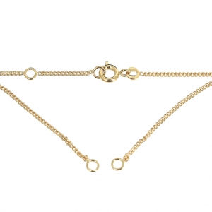 Curb chain 1.3 mm for Spacers - Gold plated x42cm