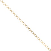 2.85mm Figaro Rombo chain (1x1) Gold Plated 3 microns x50 cm