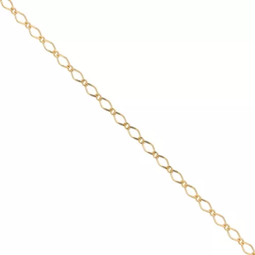 2.85mm Figaro Rombo chain (1x1) Gold Plated 3 microns x50 cm