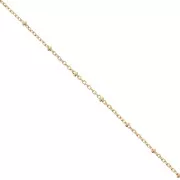 Cable chain with beads 2.3 mm - Gold Plated 3 microns x50 cm