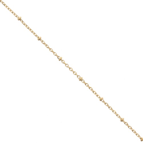 Cable chain with beads 2.3 mm - Gold Plated 3 microns x50 cm