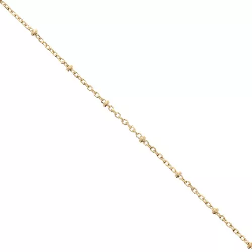 Cable chain with beads 2.3 mm - Gold Plated 3 microns x50 cm
