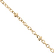 Cable chain with beads 2.3 mm - Gold Plated 3 microns x50 cm