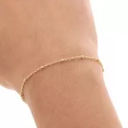 Cable chain with beads 2.3 mm - Gold Plated 3 microns x50 cm