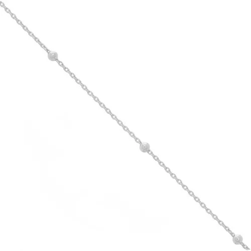 925 Sterling silver oval mesh chain with round beads 2.5mm (1x3) x 50 cm