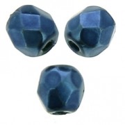 Faceted beads 3 mm Jet Heavy Metal Navy Blue x50