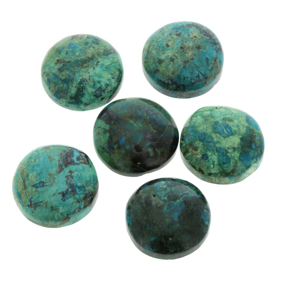 Round cabochon 20mm Chrysocolla - Perles & Co
