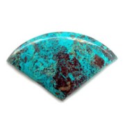 Fan shaped cabochon 24x38mm Chrysocolla