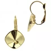 Leverback Earrings for Cabochons 4470 12 mm Gold Tone x2