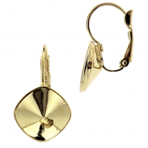 Leverback Earrings for Cabochons 4470 12 mm Gold Tone x2