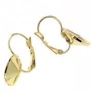 Leverback Earrings for Cabochons 4470 12 mm Gold Tone x2
