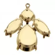 Pendant for cabochons PureCrystal 30x28 mm Gold Tone x1