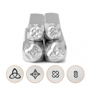 Set of 4 ImpressArt stamps 6 et 4 mm Celtic Mandala x1