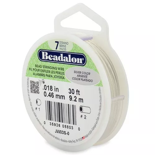 Stringing wire Silver color 7 strands 0.46mm x9,2m