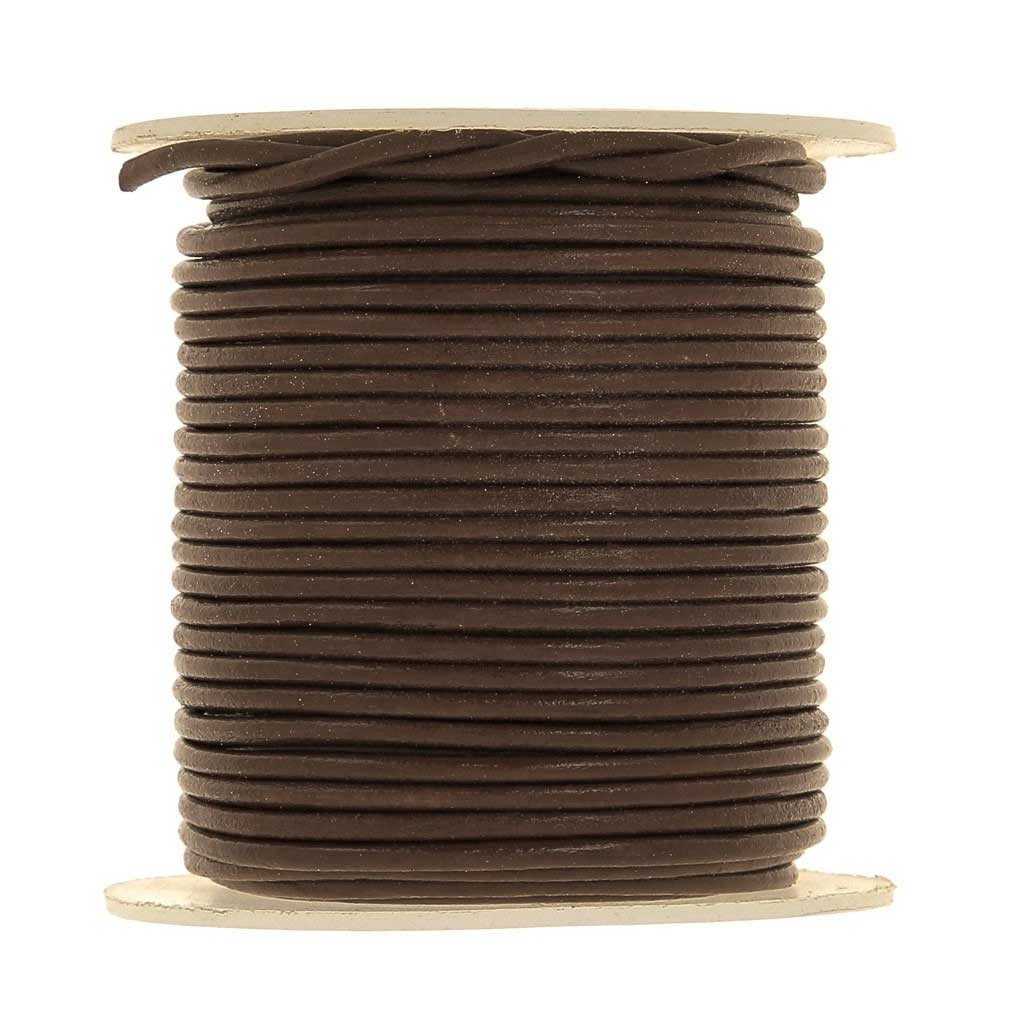 Leather cord 2 mm Brown x 25m Perles & Co