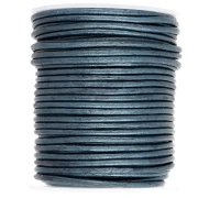 Leather cord 2 mm Blue Metallic x 20 m