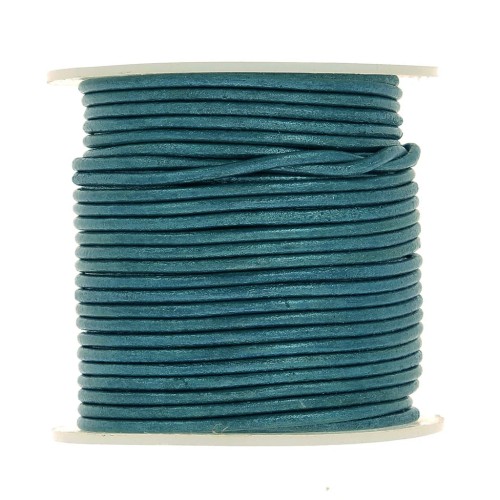 Leather cord 2 mm Metallized Blue x 25m