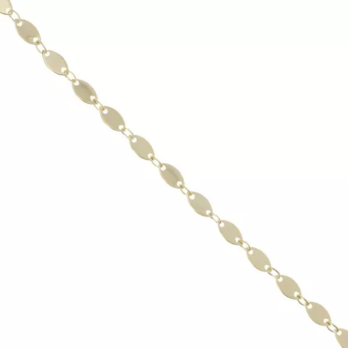 Oval mesh chain with golden spacers 4 mm Gold Tone x 50cm