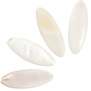 Iridescent Mother-of-Pearl Oval Pucks 30x10mm Natural x6