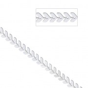 Silver plated herringbone chain 6.3 mm x 20cm