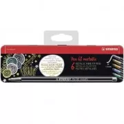 STABILO Pen 68 Metallic - Box of 6 Medium tip pen - Metallic Color x1
