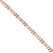 Epoxy resin herringbone chain 6.3mm Camel/Light Rose/Gold beige x 20cm|raw }}