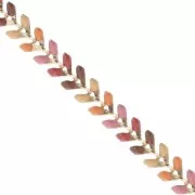 Epoxy resin herringbone chain 6.3mm Camel/Light Rose/Gold beige x 20cm