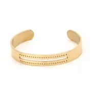 Bracelet spécial tissage de perles Miyuki 10x150 mm en Acier inox doré x1