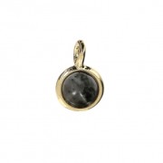 Small charm with an imitation Labradorite 7 mm Gold Tone x1