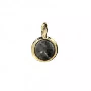 Small charm with an imitation Labradorite 7 mm Gold Tone x1