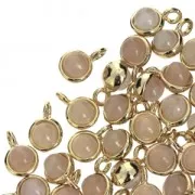 Small charm with an imitation Quartz Rose 7 mm Gold Tone x1