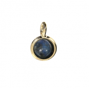 Small charm with an imitation Lapis Lazuli 7 mm Gold Tone x1