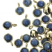 Small charm with an imitation Lapis Lazuli 7 mm Gold Tone x1