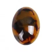 Resin oval cabochon 18x13 mm Tortoiseshell - Brown/Black x1