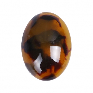 Resin oval cabochon 18x13 mm Tortoiseshell - Brown/Black x1