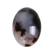 Resin oval cabochon 18x13 mm Tortoiseshell - Grey/Black x1