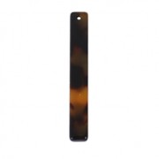 Rectangle pendant in cellulose acetate 18x14 mm Tortoise Shell Brown/Black x1
