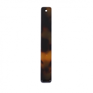 Rectangle pendant in cellulose acetate 18x14 mm Tortoise Shell Brown/Black x1