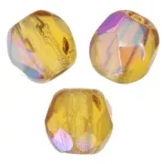 Topaz - Fire Polished faceted round beads 3mm Topaz AB x50 Fire Polished faceted round beads 3mm Topaz AB x50