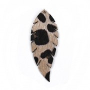 Synthetic feather pendant 55x20 mm Brown/Black x2