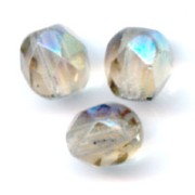 Fire Polished faceted round beads 3mm Black Diamond AB x50|raw }}