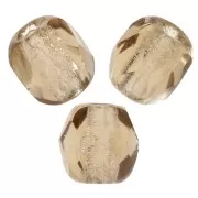 Fire Polished faceted round beads 3mm  Smoked Topaz  x50