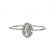 925 Sterling Silver fine ring with an oval Virgin symbol size 50 x1