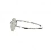 925 Sterling Silver fine ring with an oval Virgin symbol size 50 x1