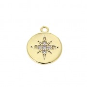Compass rose charm 14.10 mm Gold Tone x1|raw }}