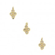 Mini cross charm 7.1x3.9 mm with rhinestones - Gold Tone x1|raw }}