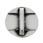 Phaistos Disc slider bead 18 mm for a 10 mm lace - Fine Antique silver plating x1