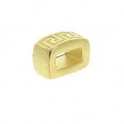 Rectangle slip bead with Greek pattern 8.1x4.2 mm for a 5 mm lace - fine Gold plated x1|raw }}