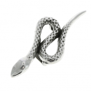 Snake slip bead for a 5 mm lace - Fine Antique silver plating x1
